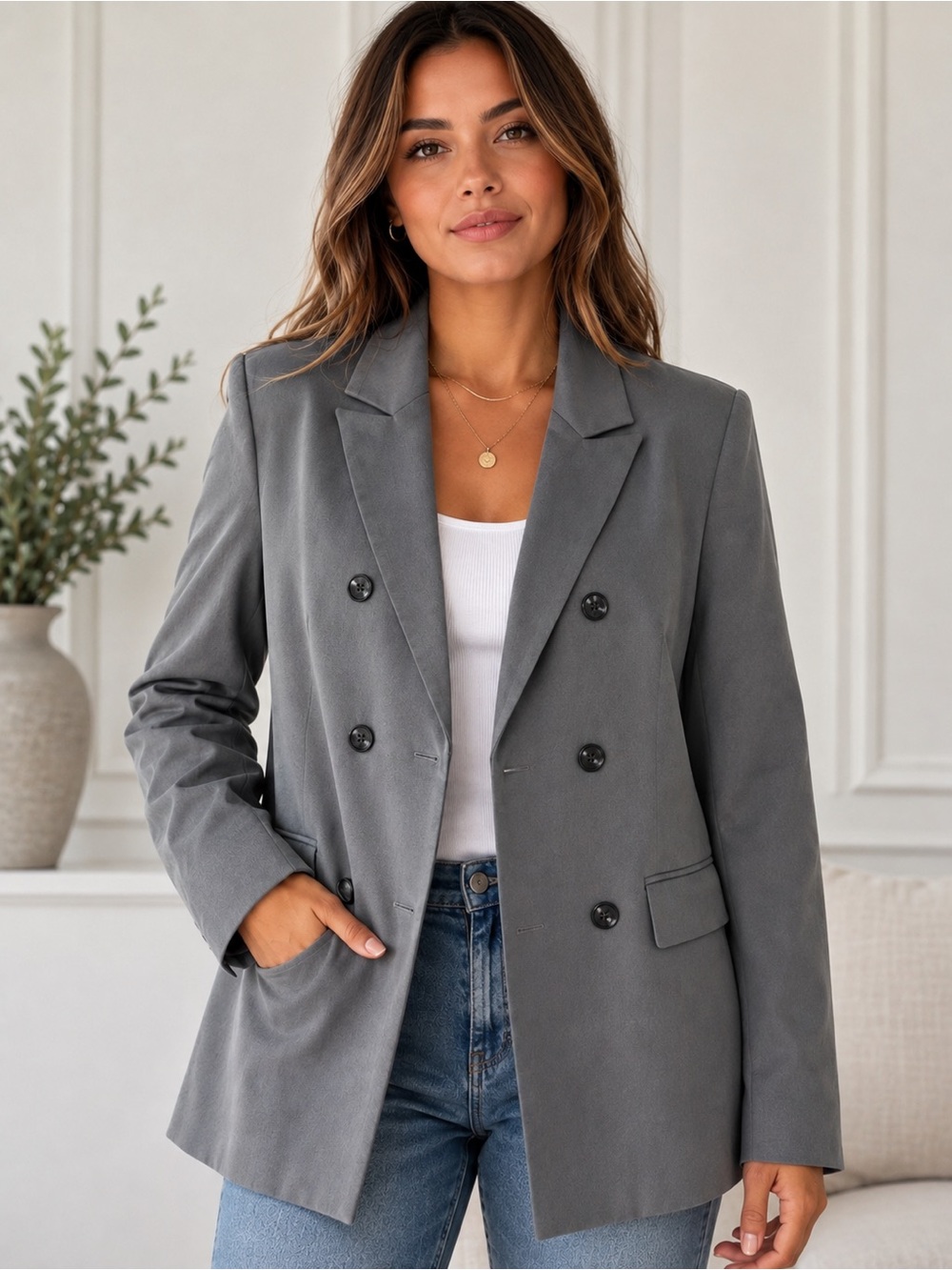 New! French Mauve oversized yet tailored silhouette cut oversized fit blazer XL